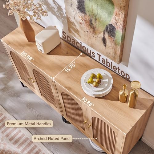 IFGET 61.75" W Modern Arched Sideboard Buffet Cabinet - Image 5