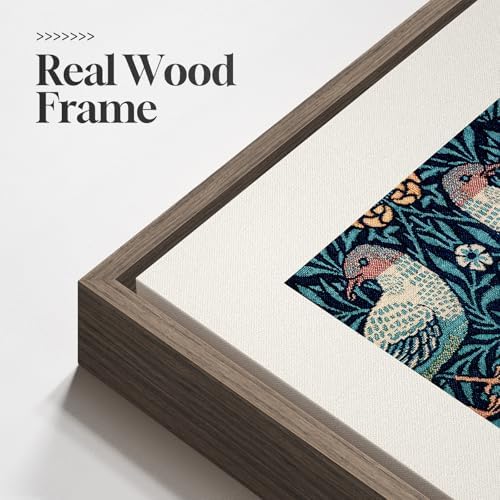Framed William Morris Vintage Blue Canvas Wall Art - Image 6