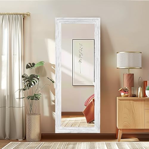 58x22in Full Length Mirror, 3-Tier Stepped Solid Wood Frame - Image 6