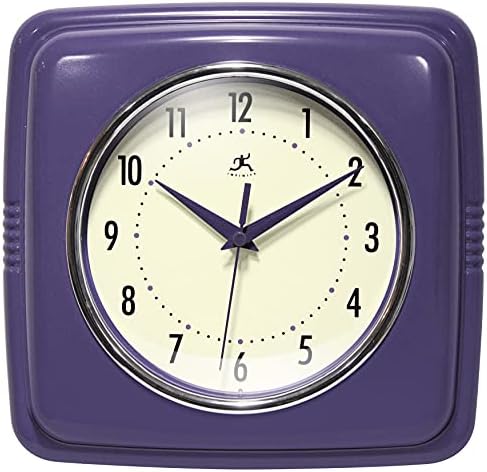 Infinity Instruments Retro Wall Clock – 9-Inch Square Silent by InfinityInstruments