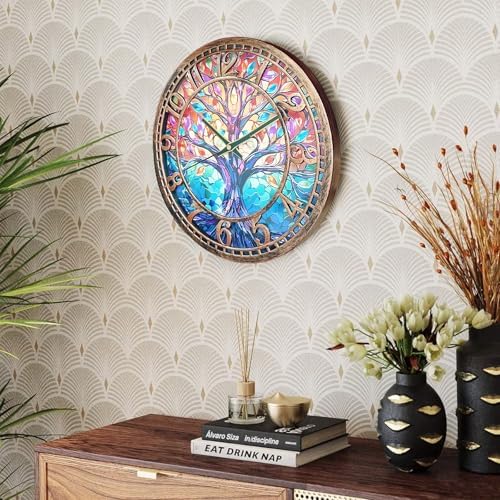 WANGIRO 12 Inch Tree of Life Wall Clock, Silent Clock - Image 5
