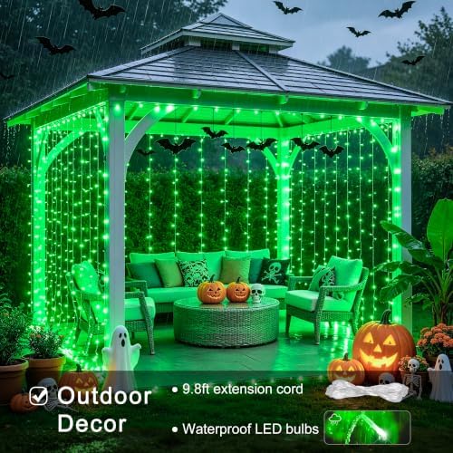 JMEXSUSS 300 LED Green Curtain Lights - Image 6