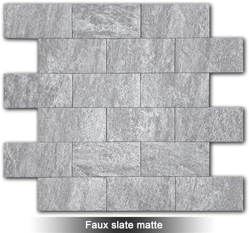 BeNice Marble Peel Stick Backsplash Tile Kitchen Travertine Gray 10pcs - Image 2