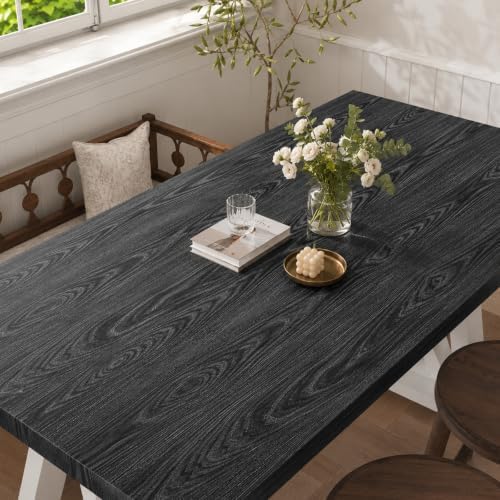 Black Silver Wallpaper Wood Grain Contact Paper Black Peel and Stick Wall Paper - Image 2