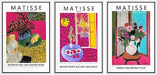 MUDECOR Framed Wall Art Print Set Abstract Flower Vases by Henri Matisse Nature by MUDECOR