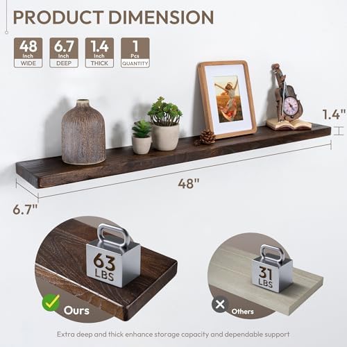 Marsmiles 48in Wall Mounted Floating Shelves - Image 3
