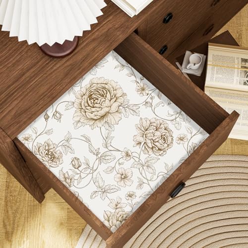 ILHIIOR Beige/White Floral Peel and Stick Wallpaper Boho 17.5 x118 Inches - Image 2