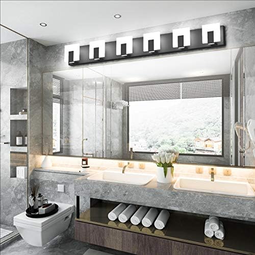 Aipsun 6 Lights Modern Black Vanity Light Up and Down Black LED Vanity Light - Image 2
