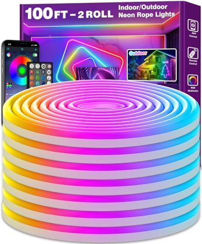 AILBTON 100Ft Neon Rope Lights, Flexible Led Rope Lights Control by AILBTON