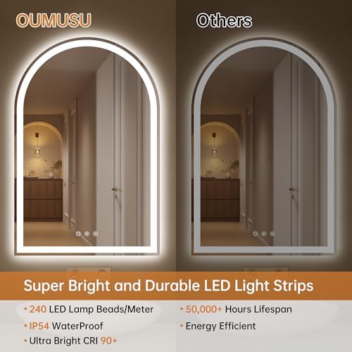 Arched LED Lighted Bathroom Mirror - Image 5