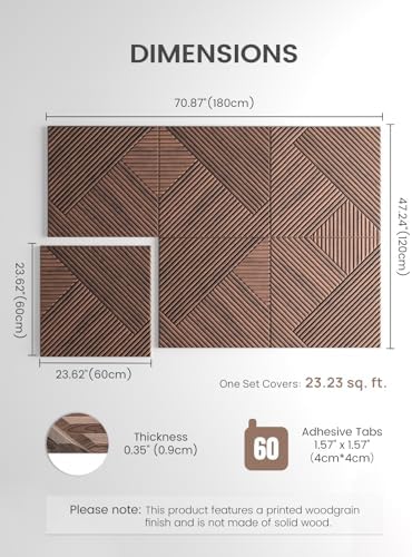 Fluxynara 6-Pack Large Felt Bulletin Board, Walnut Diamond - Image 2