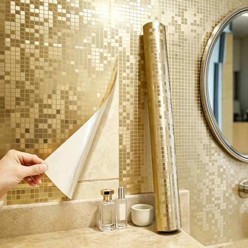 Chejiaye Metallic Brushed Texture Peel and Stick Wallpaper 15.75in x 118in by Chejiaye