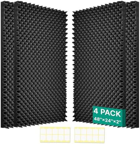 soundproof Foam Panels for Walls, Foam Acoustic Panels 48"×24"×2" Egg Crate by Unknown