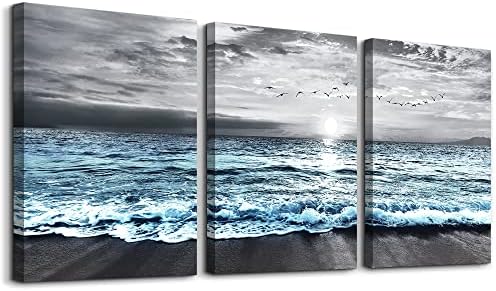 DZRWUBHS Large 3 Piece Framed Canvas Wall Art by DZRWUBHS
