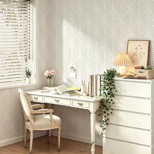 Safiyya 17.3"x393" Peel and Stick Wallpaper Boho Contact Paper Beige Neutral - Image 3