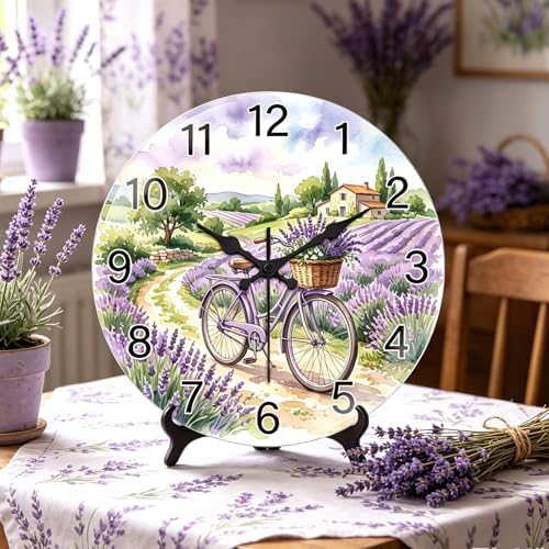peacoblue Lavender Bicycle Wall Clocks Battery Operated - Image 3