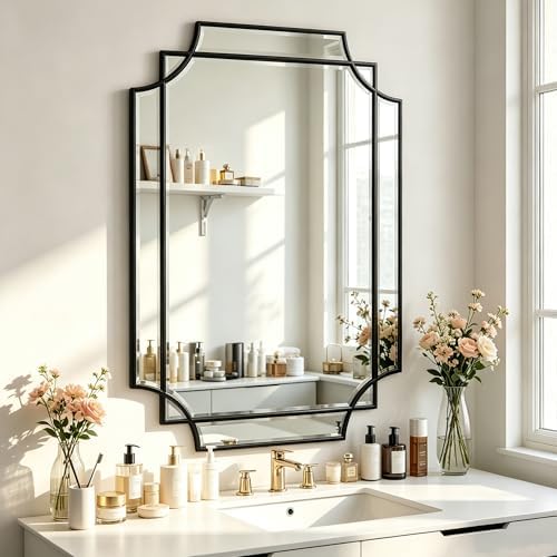 36"x24" Geometric Decorative Beveled Mirror by ReflectPerfectionEveryDay