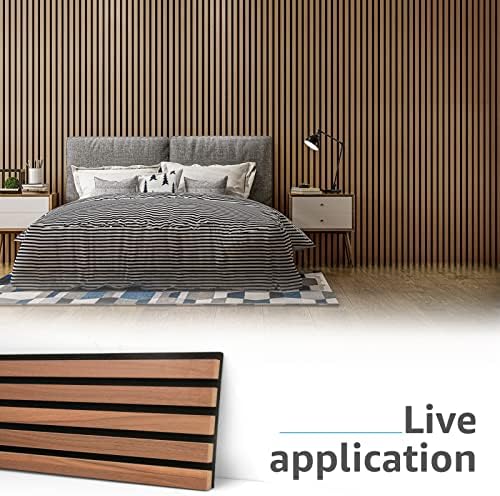 Art3d 4-Pack Soundproof Wood Slat Wall Panels, 94.5 x 7.9 Inch - Image 6