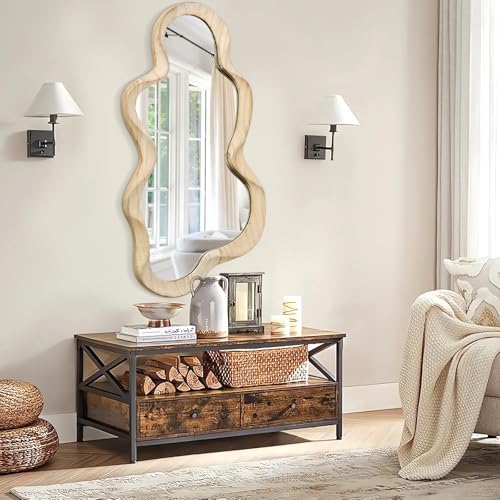 Asymmetrical Mirror for Wall Decor Large Modern Wooden Framed Wall Mirror - Image 6