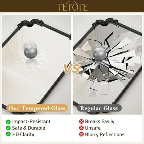 TETOTE Antique Black Rectangle Mirror - Image 4