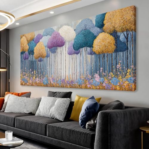 I@U Modern Colorful Tree Landscape Canvas Wall Art Decor by IU