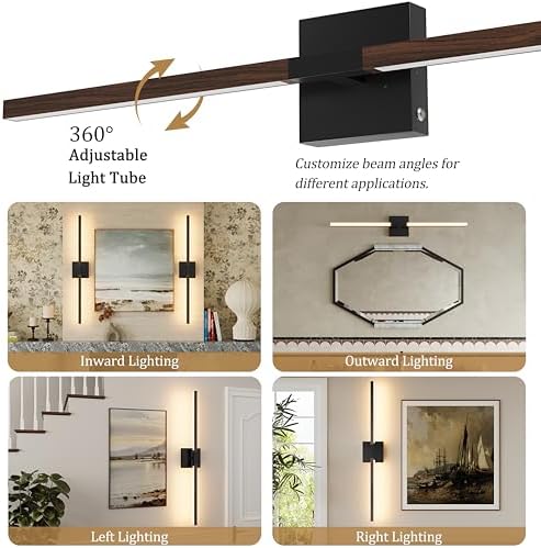 Rayogale Black Walnut Rechargeable Wall Sconce - Image 2