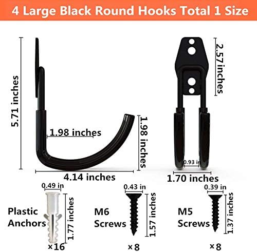Heavy Duty Garage Storage Utility Double Hooks, Wall Mount Tool Holder Organizer - Image 3