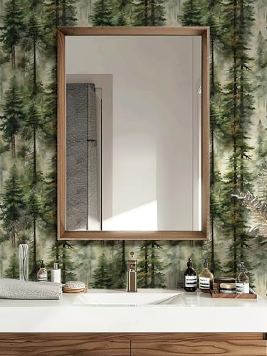 HAOKHOME Forest Peel and Stick Wallpaper Tree Green Mural Woodland Nature - Image 5