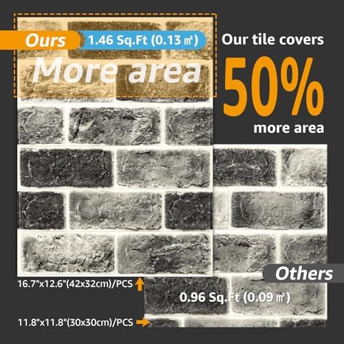Art3d 10 Pcs 3D Peel and Stick Foam Brick Wall Panels - Image 4