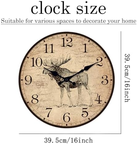 Large Moose Wall Clock 16 Inch Rustic Farmhouse - Image 6