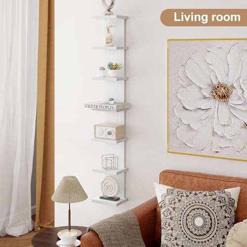 Fun Memories 7 Tier Wall Shelf Unit, Vertical Storage Tower - Image 6