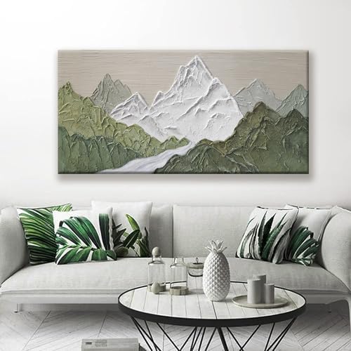 YISXINOAG Green Mountain Forest Landscape Wall Art Abstract Nature 29"X58" - Image 3