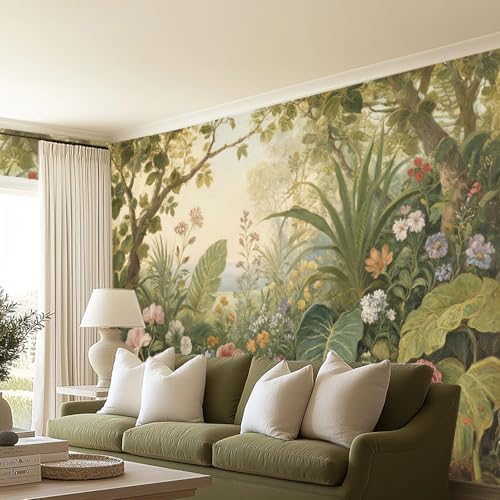 European Style Flowers, Plants murals Woodland Tree Peel and Stick self - Image 3