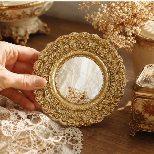 Golden Mini Vintage Mirror - Image 3