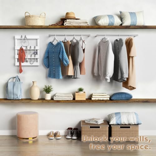 48 Inch Long Floating Shelves, Rustic Brown Wall Shelf - Image 6