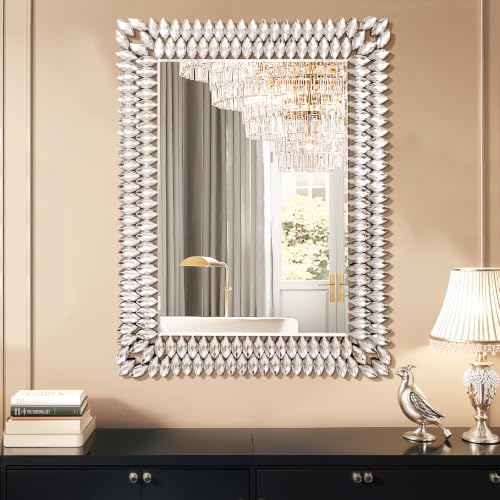 30x40 Inch Rectangle Mirrors for Wall Decor, Luxury Diamond Entryway Mirrors by Unknown