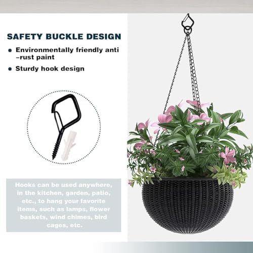 2.36IN Ceiling Screw Hooks for Hanging Plants, Safety Buckle - Image 4