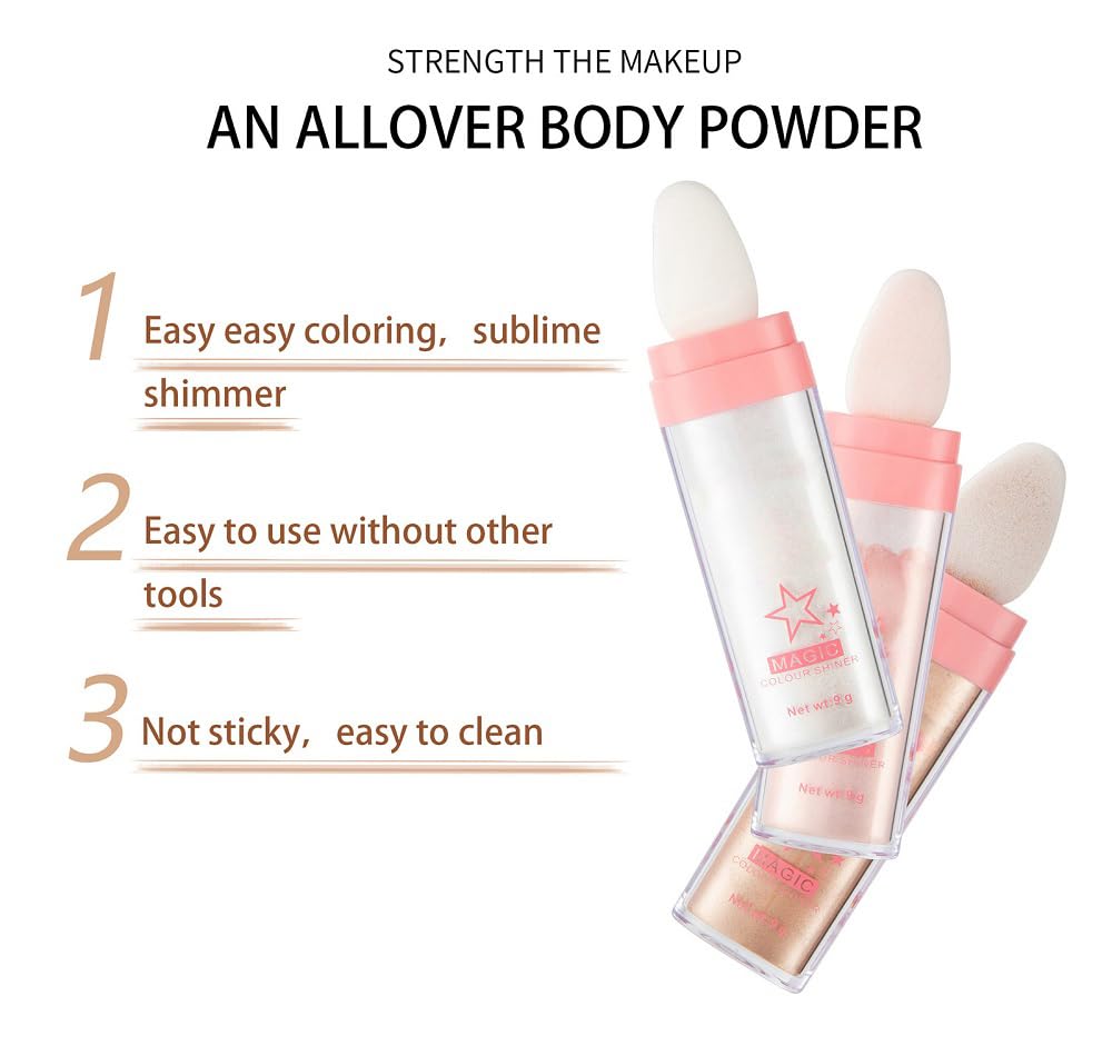Glitter Powder Highlighter Makeup,Body Brightens the Natural and Face Blusher Patting Powder Highlighter Makeup Beauty Glitter.(02# Fairy pink)