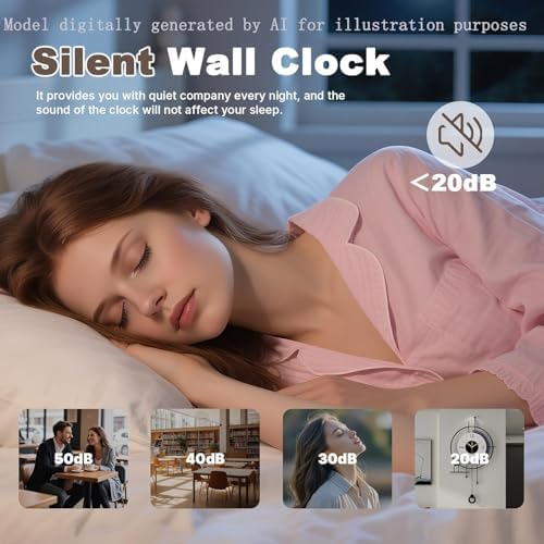 25" Modern Pendulum Wall Clock – Silent Non-Ticking Battery Design - Image 5