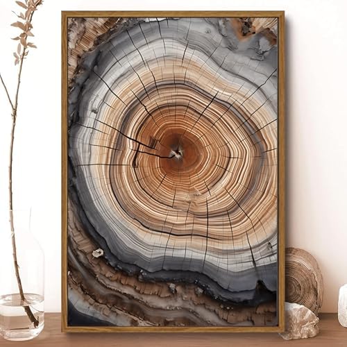 Tree Ring Wall Art Framed, Modern Nature Decor - Image 2