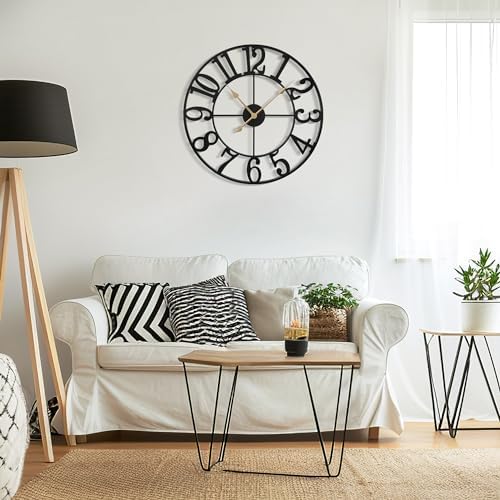 Large Wall Clock for Living Room Decor - 47cm/ 18 Inches Silent Non-Ticking - Image 4