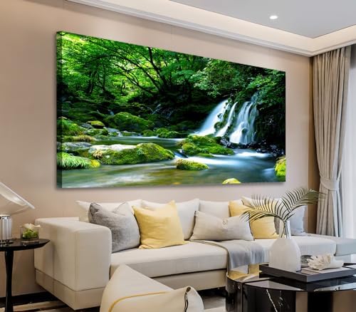arteWOODS Waterfall Canvas Wall Art Living Room Decoration Large Nature Picture by arteWOODS