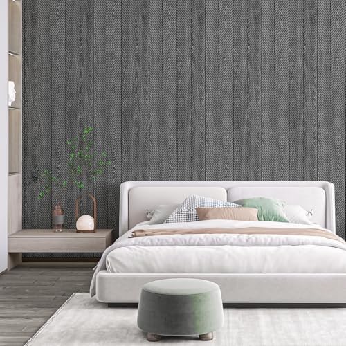 Art3d Herringbone Slim Slat Wall Panels, Weathered Teak - Image 3