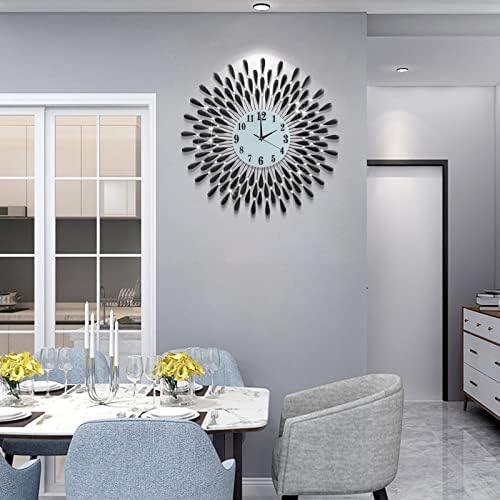 Large Wall Clock Non-Ticking Silent Modern Metal Big Clocks Decorative Wall - Image 4
