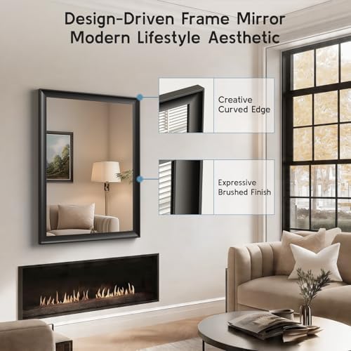 2 Pack Black Bathroom Mirrors for Over Sink 22x30 Inch - Image 3