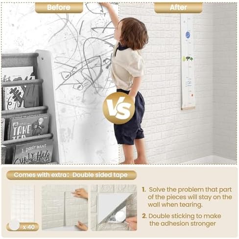 Faux Brick Wall Panels Peel and Stick Tile - Image 2