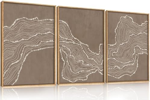 BICERE Abstract White Wave Framed Canvas Wall Art, Modern Minimalism Wall Decor - Image 6