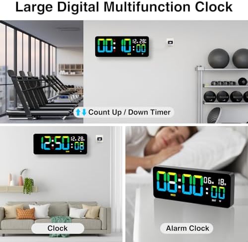 XREXS 12.2 Inch Digital Wall Clock WiFi Sync - Image 6