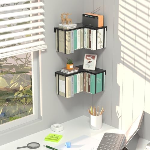 L-Shaped Corner Floating Shelves Set of 2, Floating Book Shelves - Image 2