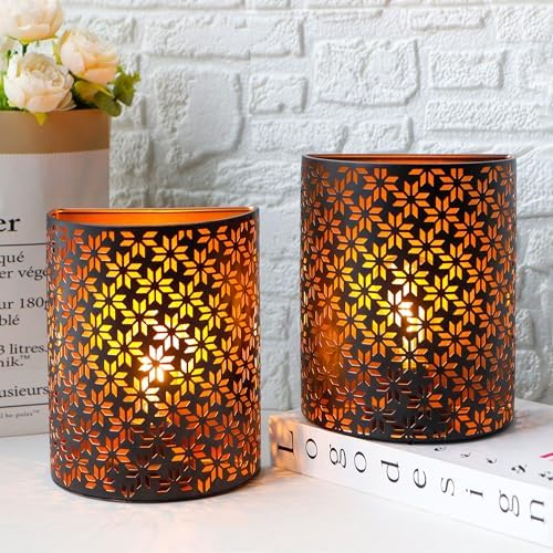 JHY DESIGN Set of 2 Battery Powered Lamp 8''H Vintage Wall Mount Lamp Metal - Image 4